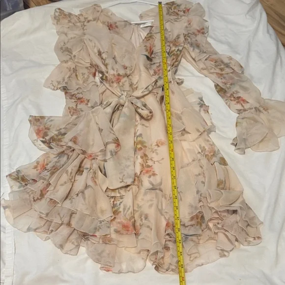 Zimmermann Cream Floral silk wrap Dress xs - Picture 13 of 17